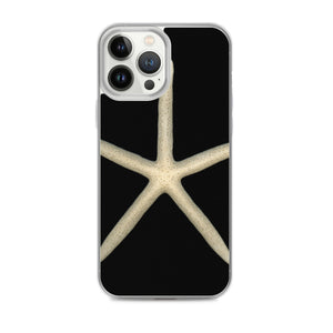 Finger Starfish Shell Top | iPhone Case | Black Background