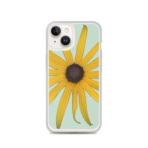 Black-eyed Susan Rudbeckia Flower Yellow | iPhone Case | Sage Background