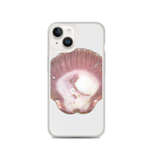Load image into Gallery viewer, iPhone Case | Scallop Shell Magenta Left Exterior | Silver Background
