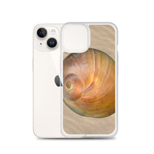 Load image into Gallery viewer, iPhone Case | Moon Snail Shell Shark&#39;s Eye Apical | Sand Background
