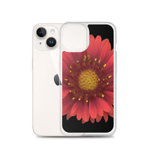 Load image into Gallery viewer, iPhone Case | Blanket Flower Gaillardia Red | Black Background
