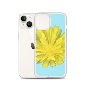 Hawkweed Flower Yellow | iPhone Case | Sky Blue Background