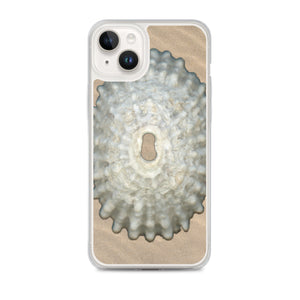 iPhone Case | Keyhole Limpet Shell White Exterior | Sand Background