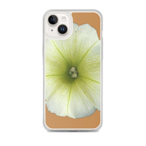 iPhone Case | Petunia Flower Yellow-Green | Camel Brown Background