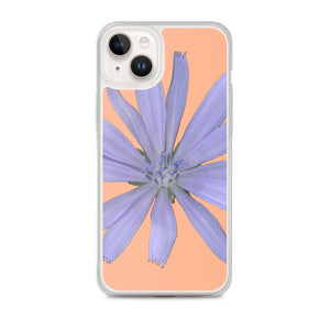 iPhone Case | Chicory Flower Blue | Peach Background