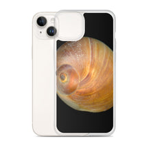 Load image into Gallery viewer, iPhone Case | Moon Snail Shell Shark&#39;s Eye Apical | Black Background
