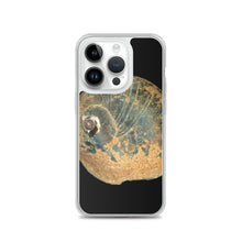 Load image into Gallery viewer, Moon Snail Shell Black &amp; Rust Apical | iPhone Case | Black Background
