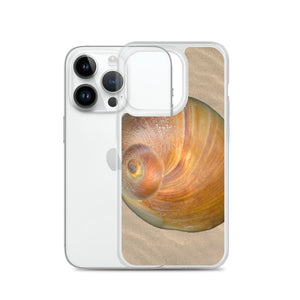 Moon Snail Shell Shark's Eye Apical | iPhone Case | Sand Background