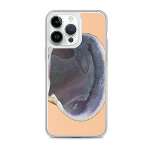 Quahog Clam Shell Purple Right Interior | iPhone Case | Desert Tan Background
