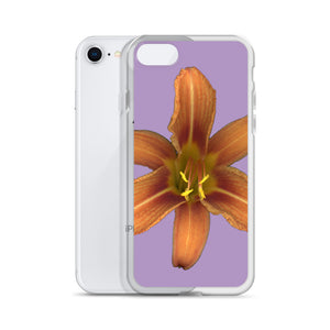 Orange Daylily Flower | iPhone Case | Lavender Background