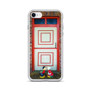 iPhone Case | Dutch Doors series, Cream Orange Squares by Matteo