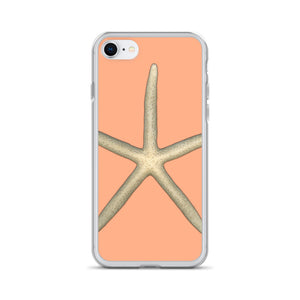 iPhone Case | Finger Starfish Shell Top | Peach Background