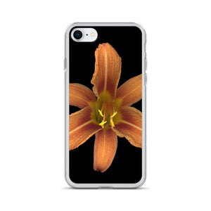 iPhone Case | Orange Daylily Flower | Black Background