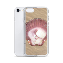 Load image into Gallery viewer, Scallop Shell Magenta Left Exterior | iPhone Case | Sand Background
