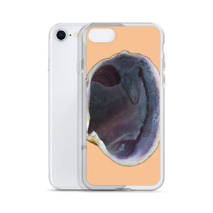 Quahog Clam Shell Purple Right Interior | iPhone Case | Desert Tan Background