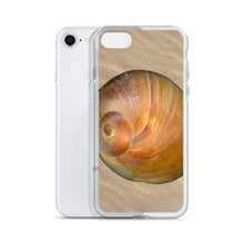 Load image into Gallery viewer, Moon Snail Shell Shark&#39;s Eye Apical | iPhone Case | Sand Background
