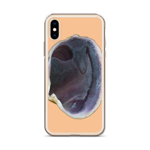 iPhone Case | Quahog Clam Shell Purple Right Interior | Desert Tan Background