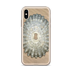 iPhone Case | Keyhole Limpet Shell White Exterior | Sand Background