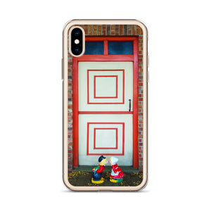 Dutch Doors series, Cream Orange Squares by Matteo | iPhone Case