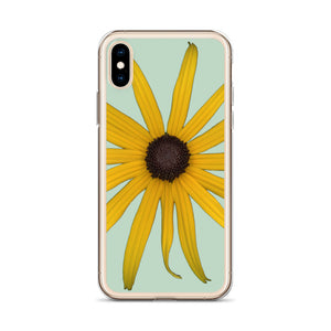 Black-eyed Susan Rudbeckia Flower Yellow | iPhone Case | Sage Background