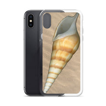 Load image into Gallery viewer, Turrid Shell Tan Apertural | iPhone Case | Sand Background
