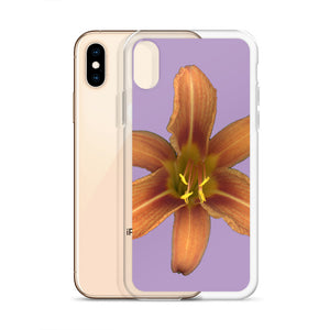 Orange Daylily Flower | iPhone Case | Lavender Background