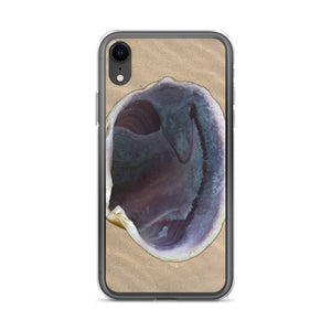 iPhone Case | Quahog Clam Shell Purple Right Interior | Sand Background