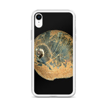 Load image into Gallery viewer, iPhone Case | Moon Snail Shell Black &amp; Rust Apical | Black Background
