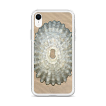 Load image into Gallery viewer, iPhone Case | Keyhole Limpet Shell White Exterior | Sand Background

