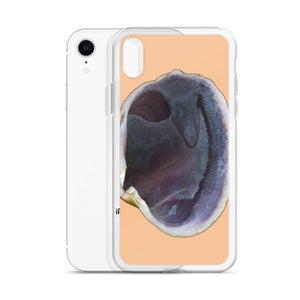 iPhone Case | Quahog Clam Shell Purple Right Interior | Desert Tan Background
