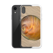 Load image into Gallery viewer, Moon Snail Shell Shark&#39;s Eye Apical | iPhone Case | Sand Background
