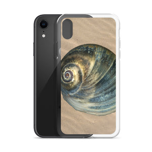 Moon Snail Shell Blue Apical | iPhone Case | Sand Background