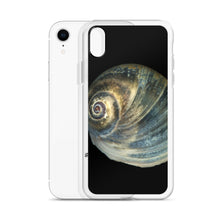 Load image into Gallery viewer, Moon Snail Shell Blue Apical | iPhone Case | Black Background

