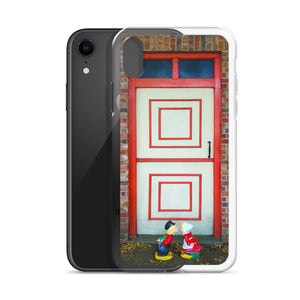 Dutch Doors series, Cream Orange Squares by Matteo | iPhone Case