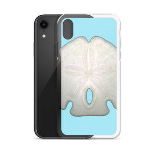 Arrowhead Sand Dollar Shell Top | iPhone Case | Sky Blue Background