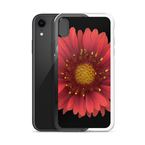 iPhone Case | Blanket Flower Gaillardia Red | Black Background