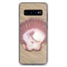 Load image into Gallery viewer, Scallop Shell Magenta Left Exterior | Samsung Phone Case | Sand Background

