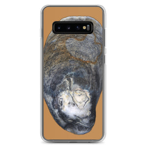 Oyster Shell Blue Right Exterior | Samsung Phone Case | Camel Brown Background