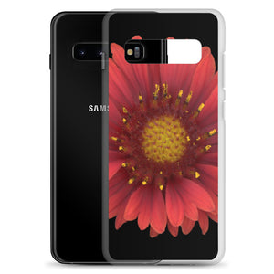 Samsung Phone Case | Blanket Flower Gaillardia Red | Black Background