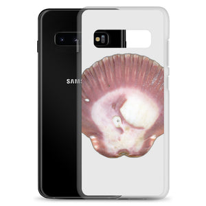 Scallop Shell Magenta Left Exterior | Samsung Phone Case | Silver Background