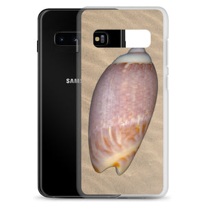Samsung Phone Case | Olive Snail Shell Brown Dorsal | Sand Background