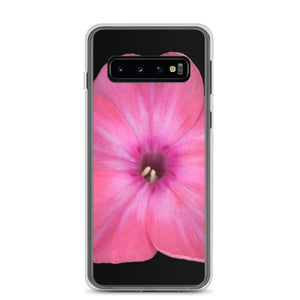 Samsung Phone Case | Phlox Flower Detail Pink | Black Background