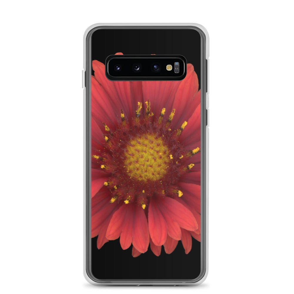 Blanket Flower Gaillardia Red | Samsung Phone Case | Black Background