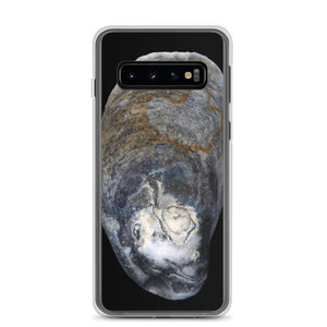 Samsung Phone Case | Oyster Shell Blue Right Exterior | Black Background
