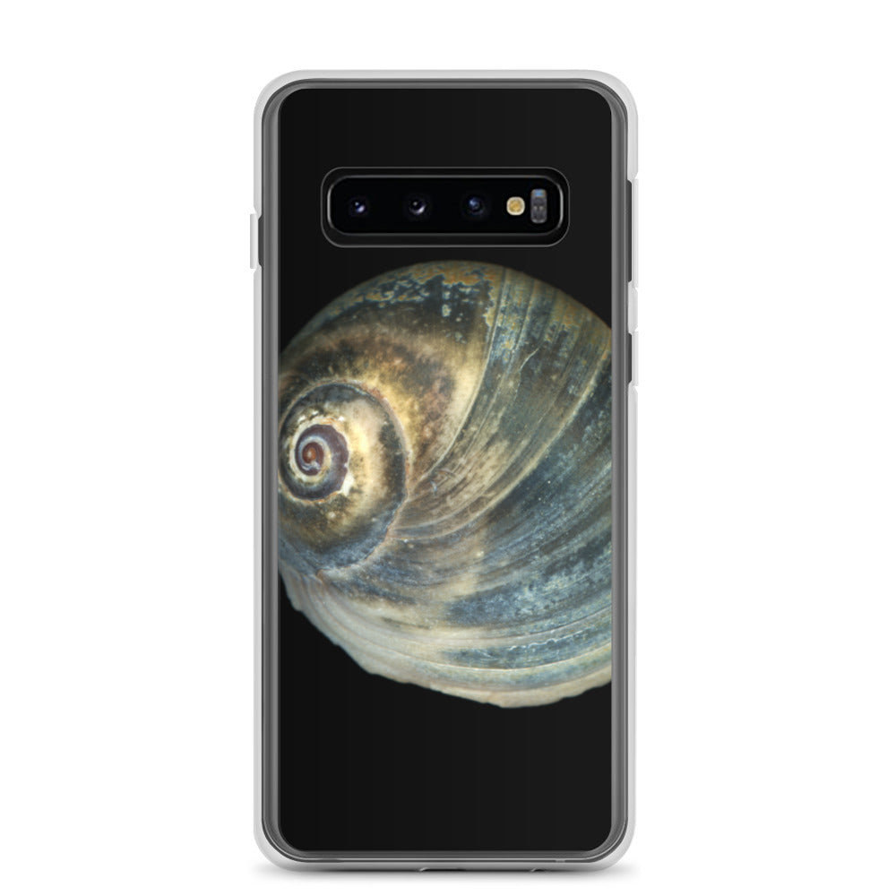 Moon Snail Shell Blue Apical | Samsung Phone Case | Black Background