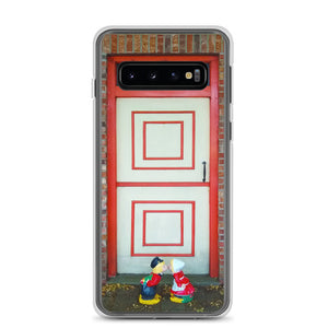 Samsung Phone Case | Dutch Doors series, Cream Orange Squares by Matteo