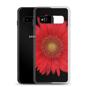 Gerbera Daisy Flower Red | Samsung Phone Case | Black Background
