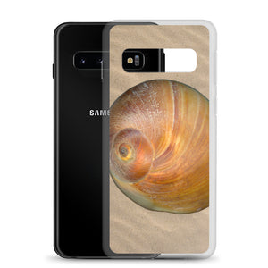 Samsung Phone Case | Moon Snail Shell Shark's Eye Apical | Sand Background