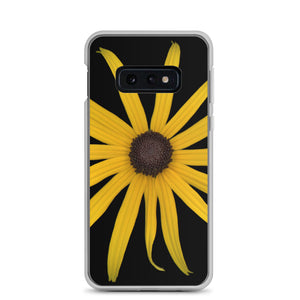 Samsung Phone Case | Black-eyed Susan Rudbeckia Flower Yellow | Black Background