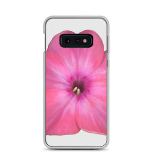 Samsung Phone Case | Phlox Flower Detail Pink | Silver Background